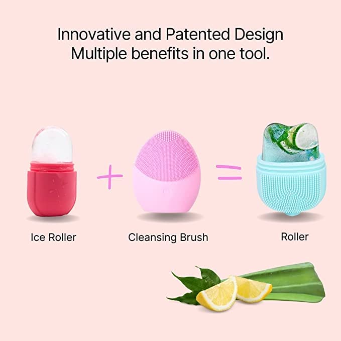 XSKY 3-in-1 Facial Cleansing Brush - Exfoliating Scrubber, Face Massager & Makeup Brush Cleaner for Glowing Skin & Pore Minimizing | Perfect for Daily Skincare & Makeup Removal Routine