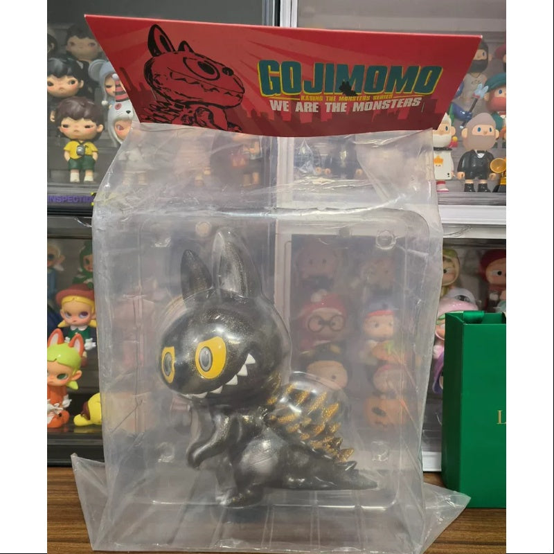 Labubu The Monsters Gojimomo Black Gold Flash Limited Edition Collectible Figure - Cute Anime Character for Home Decor, Office Display & Pop Culture Enthusiasts