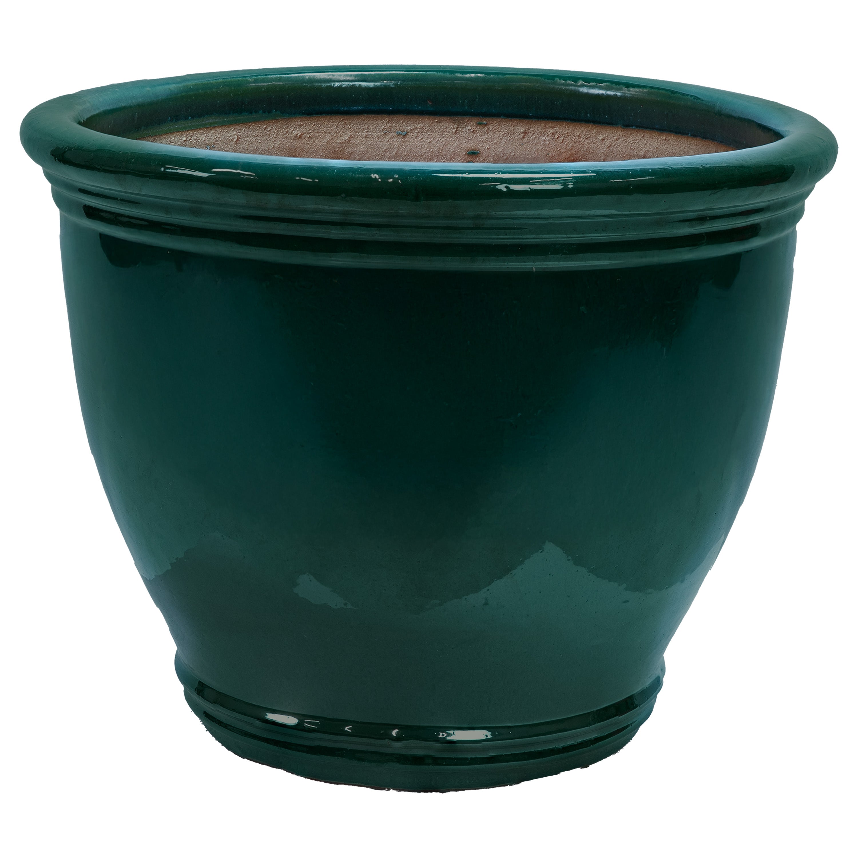 Sunnydaze Studio Round Glazed Ceramic Planter with Drainage Hole - Indoor Outdoor Flower Pot for Plants, Succulents, Herbs - Perfect for Patio, Garden, Balcony Decor