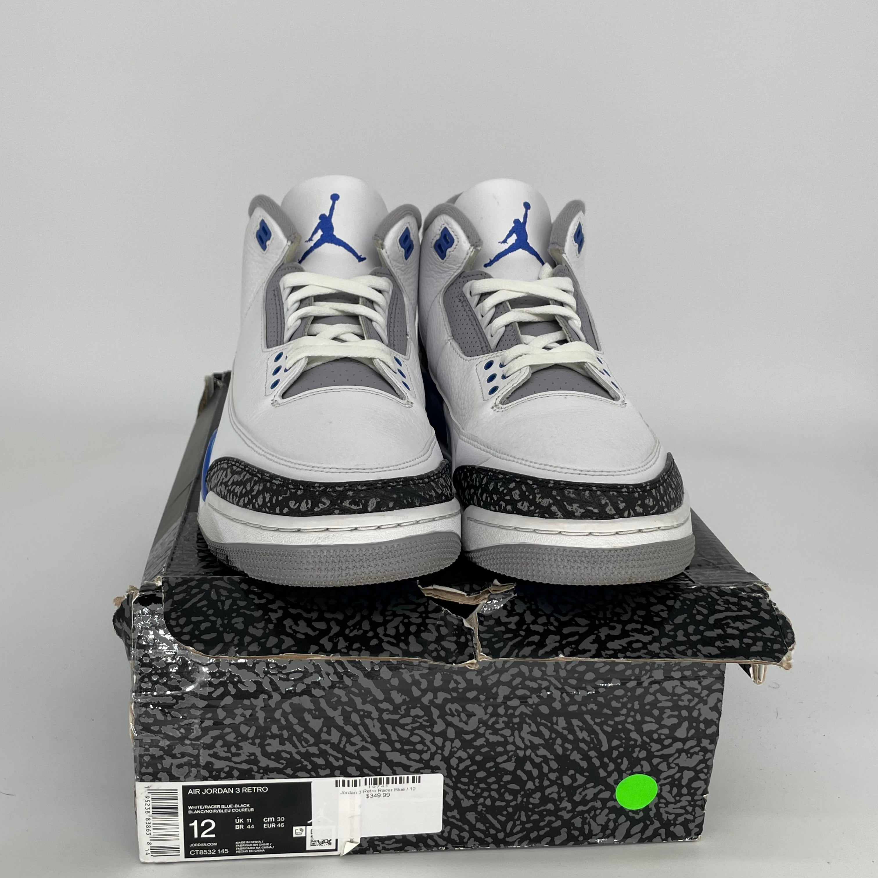 Original Title: AIR JORDAN 3 RACER BLUE SIZE 12 CT8532 145   Optimized Title: **Air Jordan 3 Retro Racer Blue Men's Basketball Shoes Size 12 - CT8532-145 | Stylish Sneakers for Casual Wear, Sports & Street Fashion**