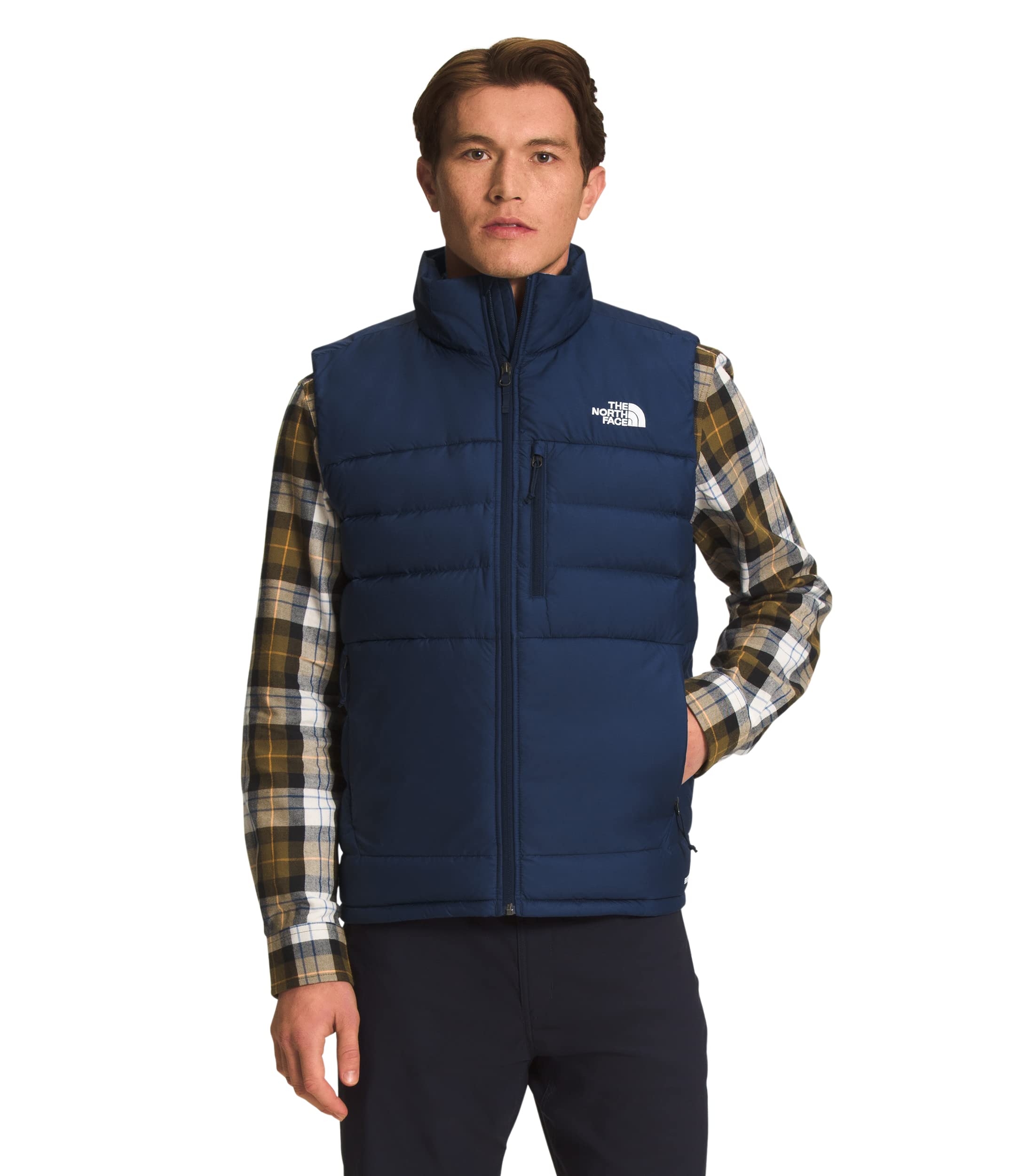 The North Face Men's Aconcagua 2 Vest - Medium Grey Heather Fleece Jacket for Hiking, Camping & Outdoor Activities (Past Season)