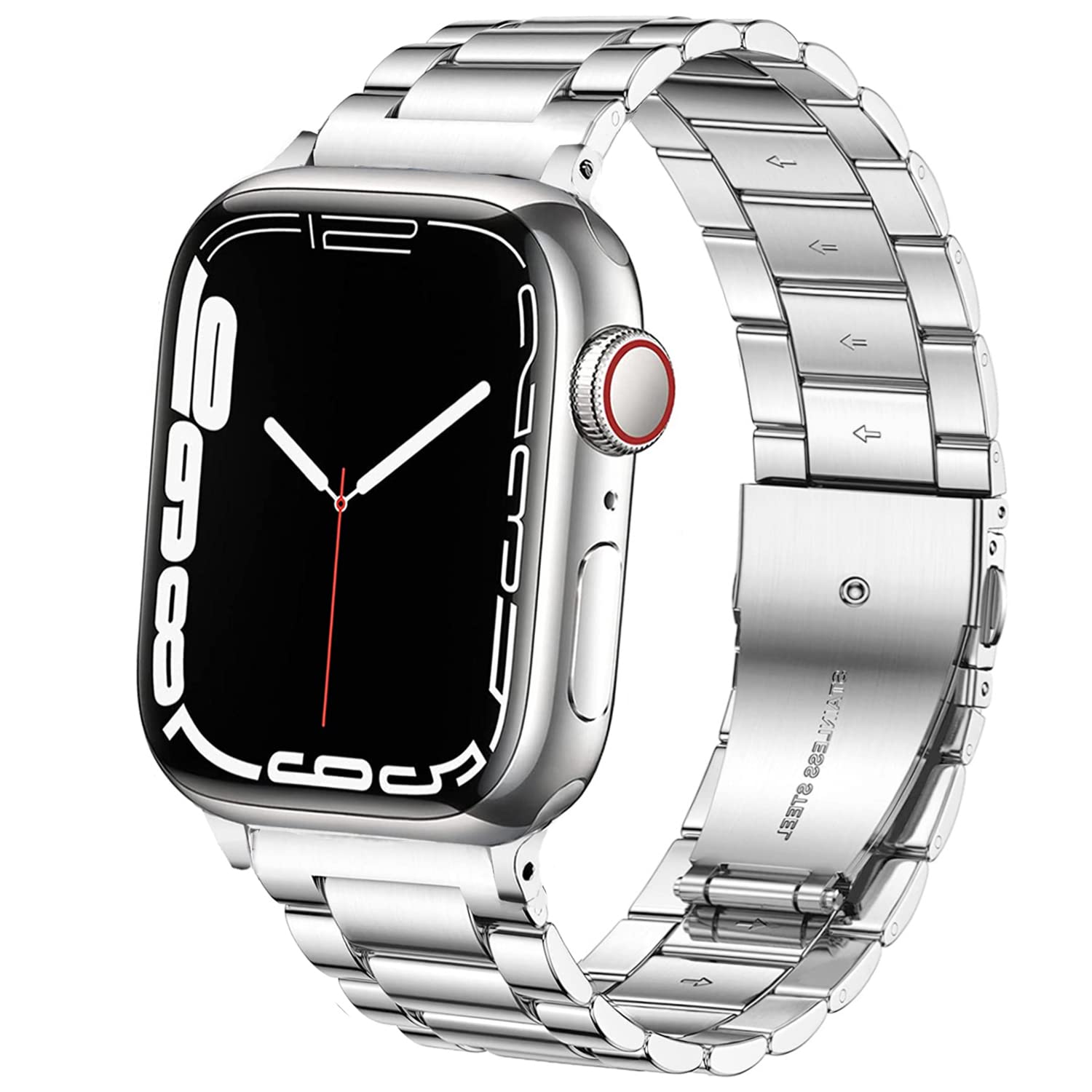 Premium Stainless Steel Apple Watch Band Compatible with Series 10/9/8/7/6/5/4/3/SE/Ultra - 38mm 40mm 41mm 42mm 44mm 45mm 46mm 49mm - Durable Metal Strap Replacement for Men & Women - Perfect for Workouts, Office Wear & Everyday Use