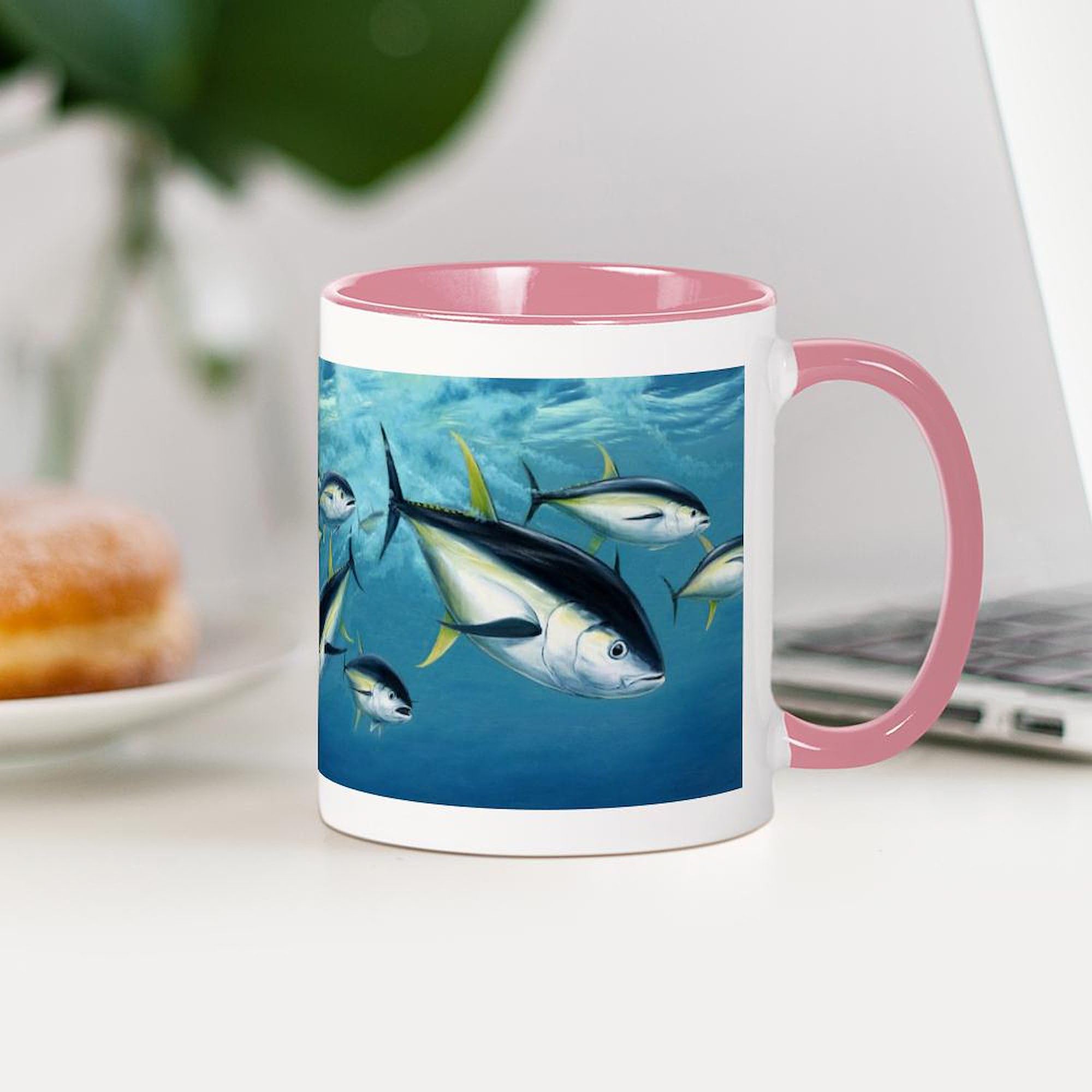 Bluefin Tuna Ceramic Coffee Mug 11 oz (325 ml) - Funny Fish Design for Tea & Hot Drinks - Perfect Gift for Marine Life Lovers, Office Use & Home Decor