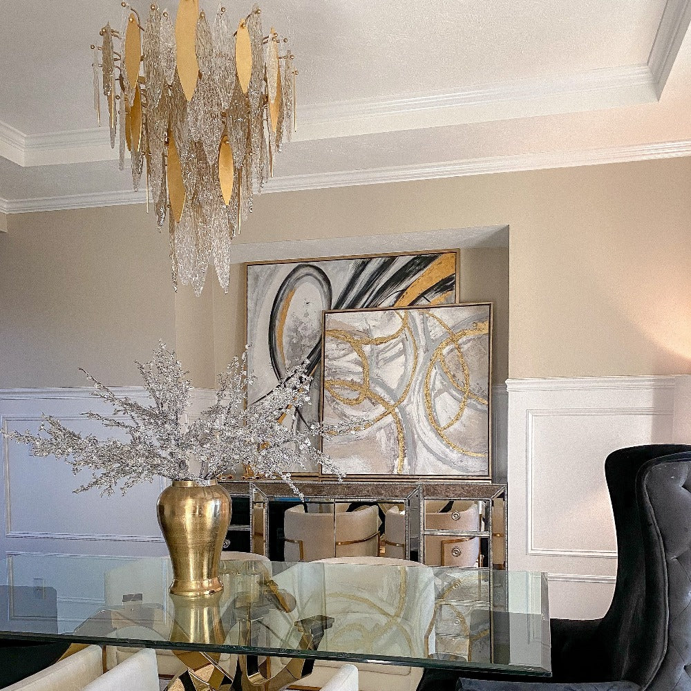 Daniela Modern Crystal Chandelier - Elegant Ceiling Light Fixture for Dining Room, Living Room & Bedroom | Dimmable LED Lighting for Home Decor & Interior Design
