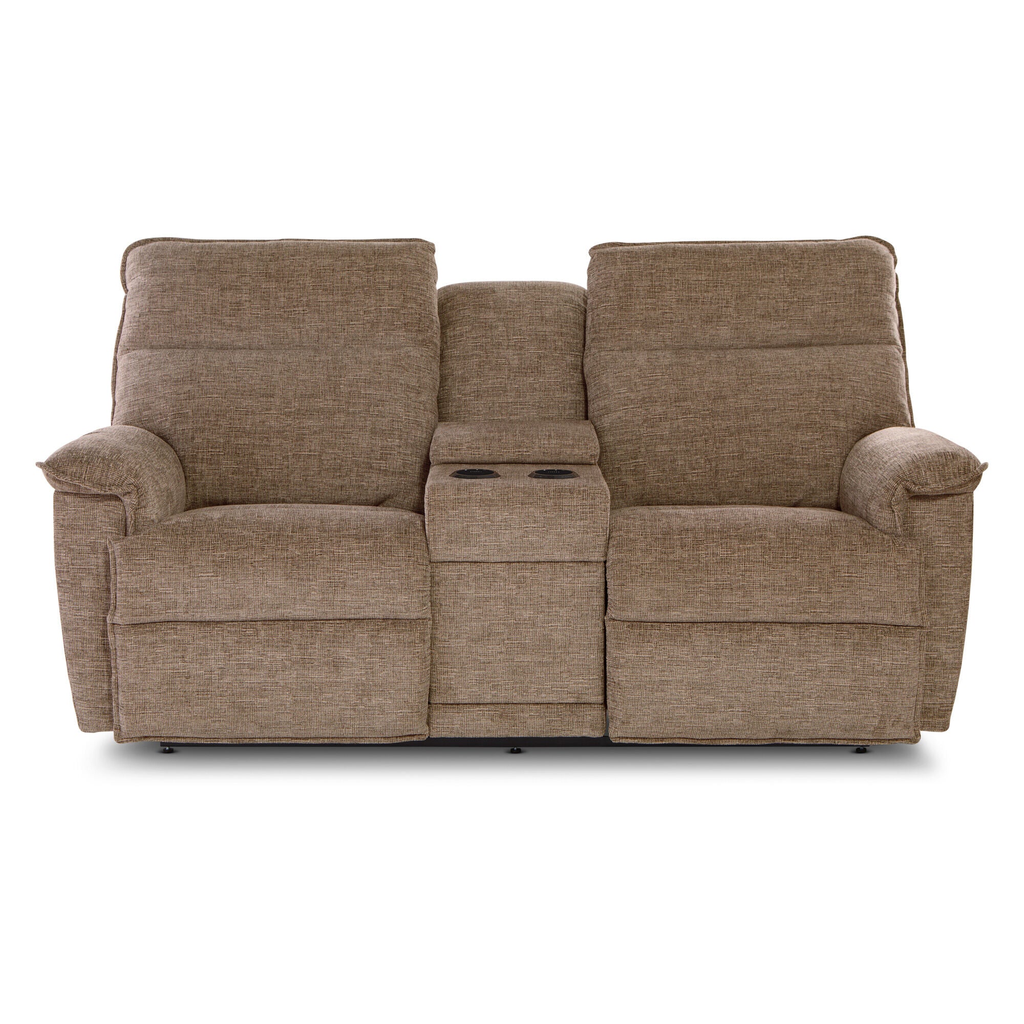 Jay Tri Power Reclining Loveseat with Console - Modern Recliner Sofa for Living Room, Home Theater, and Family Room - USB Charging & Cup Holders - Comfortable Fabric Upholstery