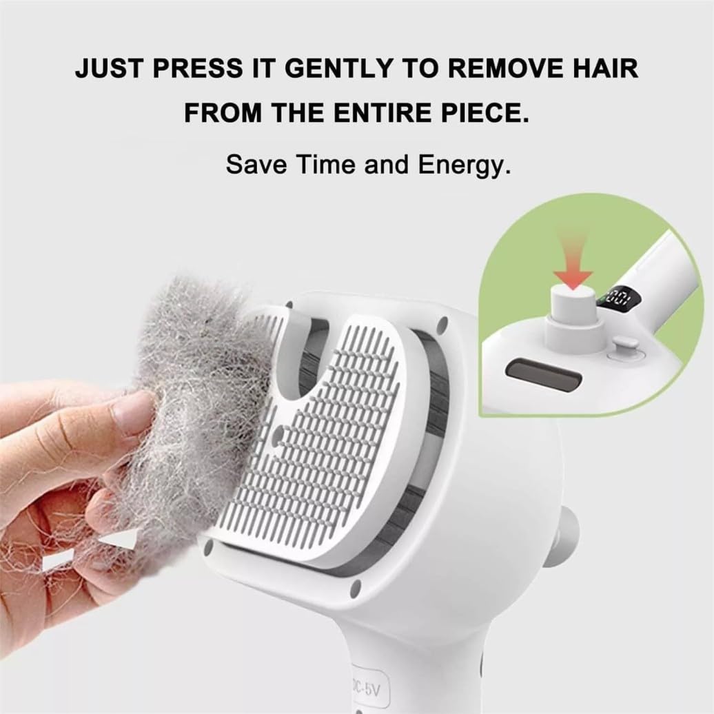 Chevaroo 2nd Gen Rechargeable 3-in-1 Steam Grooming Brush for Horses, Dogs & Cats - Self-Cleaning Pet Hair Remover for Shedding Control (White) | Perfect for Home Grooming, Pet Salons & Stable Care