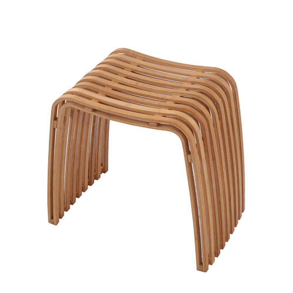 Eco-Friendly Bamboo Stool - Versatile Shoe Changing, Bathroom & Shower Stool, Makeup Seat & Simple Household Furniture - Durable & Lightweight for Home, Spa & Salon Use