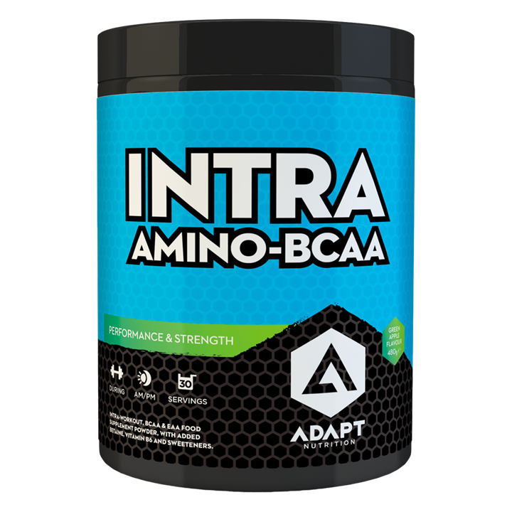 Adapt Nutrition Intra Amino BCAA Powder 375g - Apple Flavor for Workout Recovery & Muscle Growth | Pre & Post Workout Supplement for Athletes & Fitness Enthusiasts