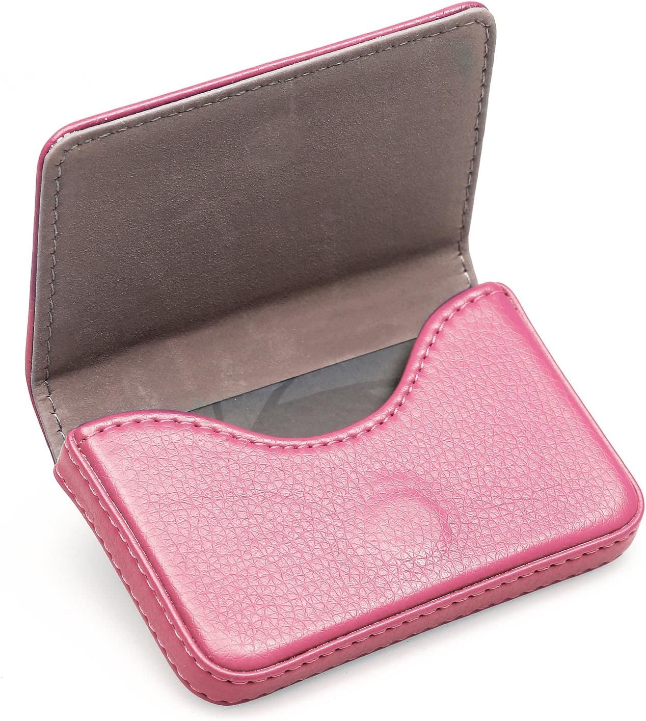 RFID Blocking Wallet for Women - Slim Minimalist Leather Business Credit Card Holder with Magnetic Closure, Small Pink - Perfect for Travel, Work & Everyday Use