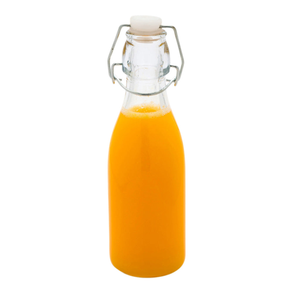 Vintage 9 oz Round Glass Swing Top Bottles - Set of 10 (2.25