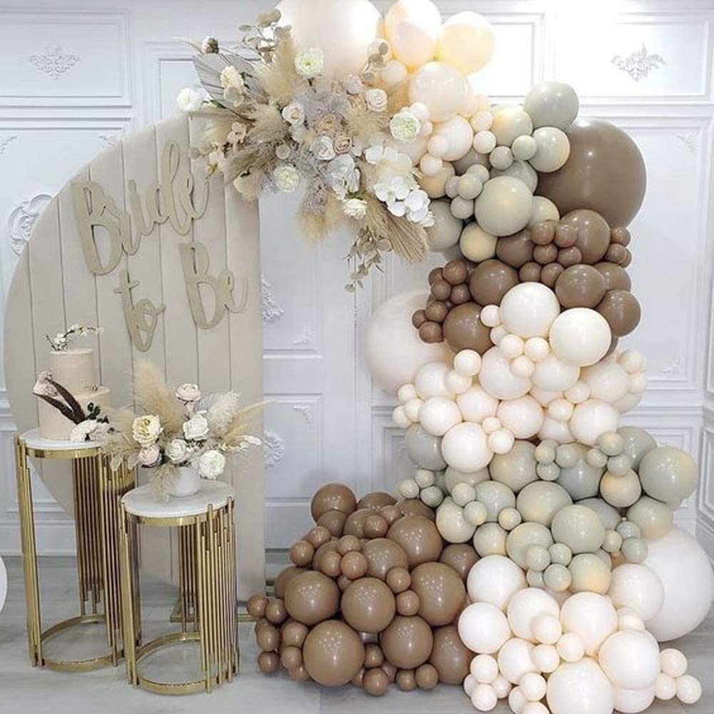 122-Piece DIY Caramel Coffee Blush Balloon Arch Kit - Safari Baby Shower Decor, Bear-Themed Birthday Party Supplies, Wild One 1st Birthday Backdrop - Perfect for Gender Neutral Nursery, Kids Parties & Baby Showers