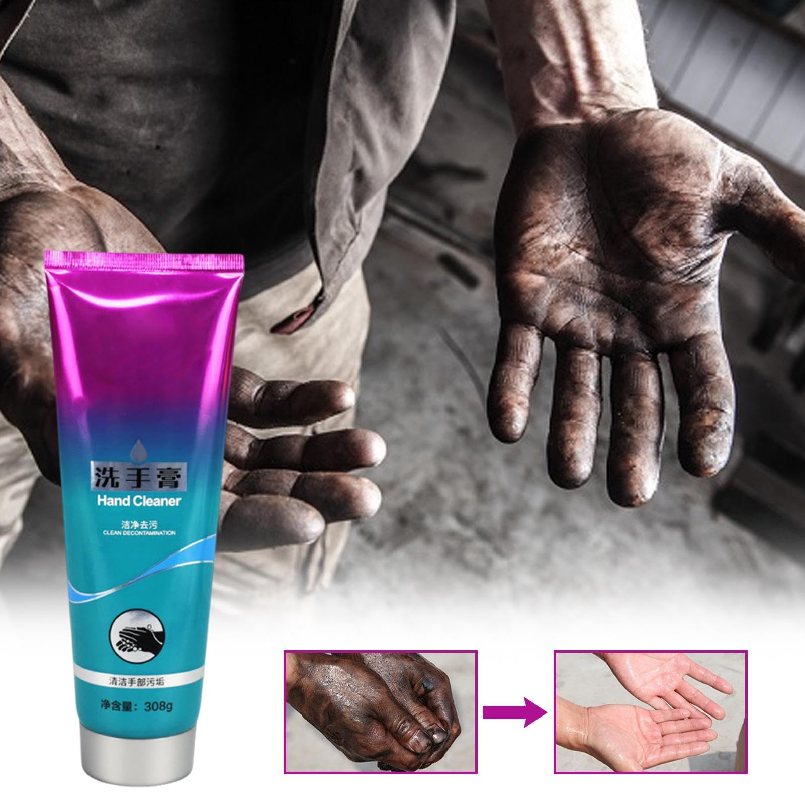 Mechanic Hand Cleaner Soap – 308g Industrial Strength Hand Scrub for Machine Oil & Paint – Non-Irritating Formula for Mechanics & Auto Workers – Perfect for Garage, Workshop & DIY Projects