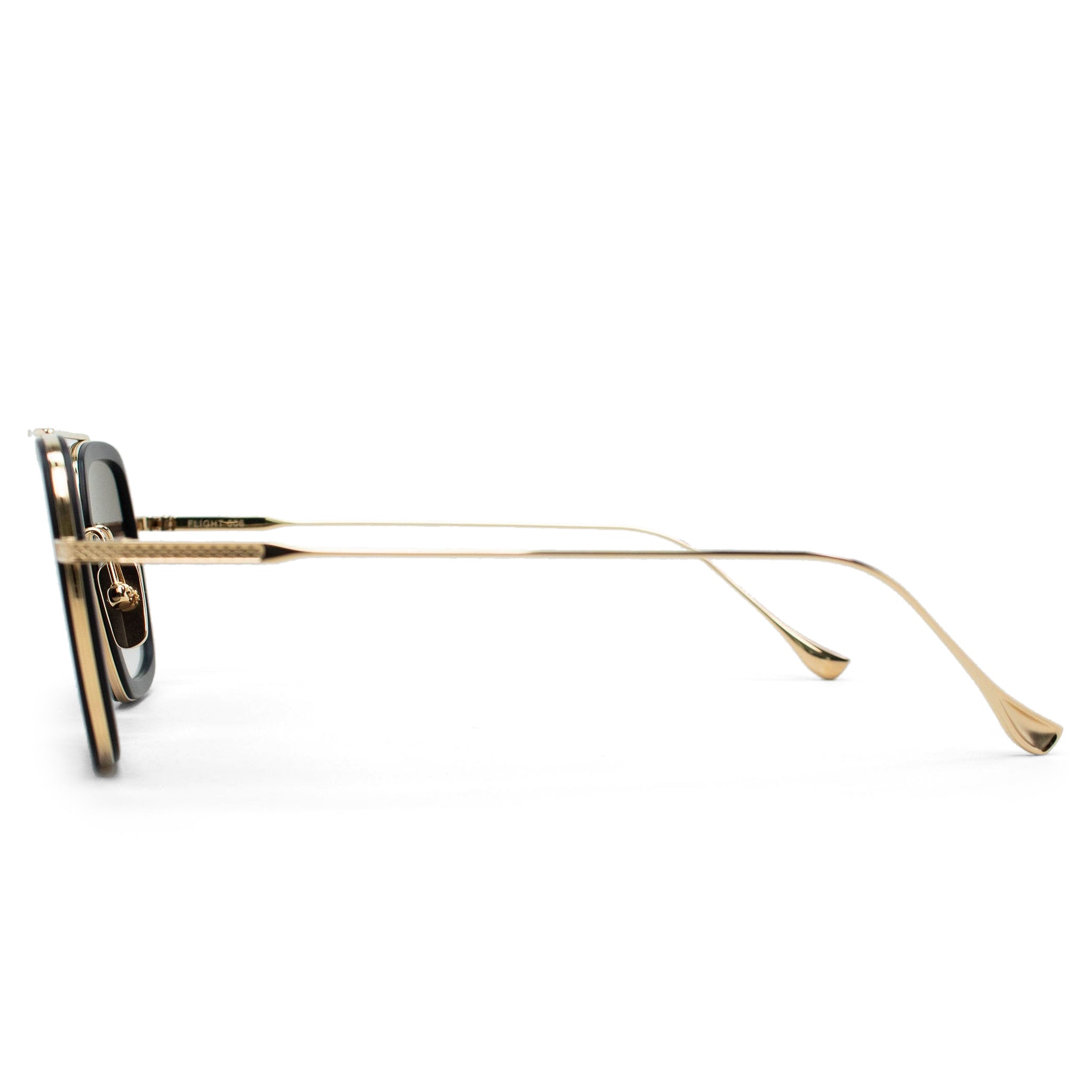 Dita Eyewear 7806 Flight 006 Black Gold Sunglasses for Men & Women - Luxury Aviator Style Shades for Driving, Travel & Outdoor Activities