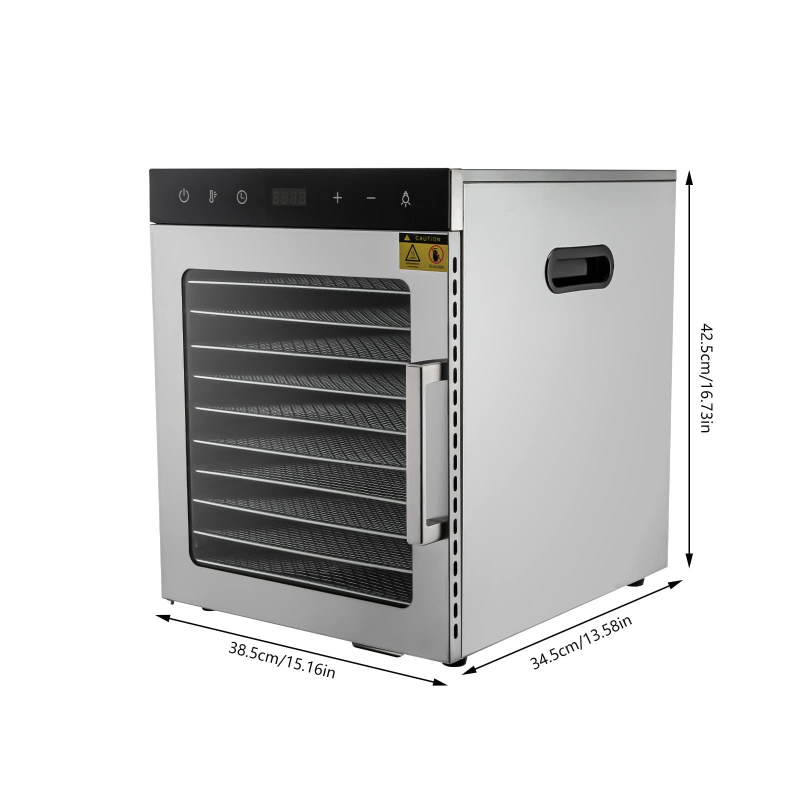 Commercial Food Dehydrator Machine - 10 Stainless Steel Trays with Adjustable Timer & Temperature Control - Perfect for Drying Fruits, Meat, Beef Jerky, Herbs - Ideal for Home Kitchens, Restaurants & Food Preservation Businesses