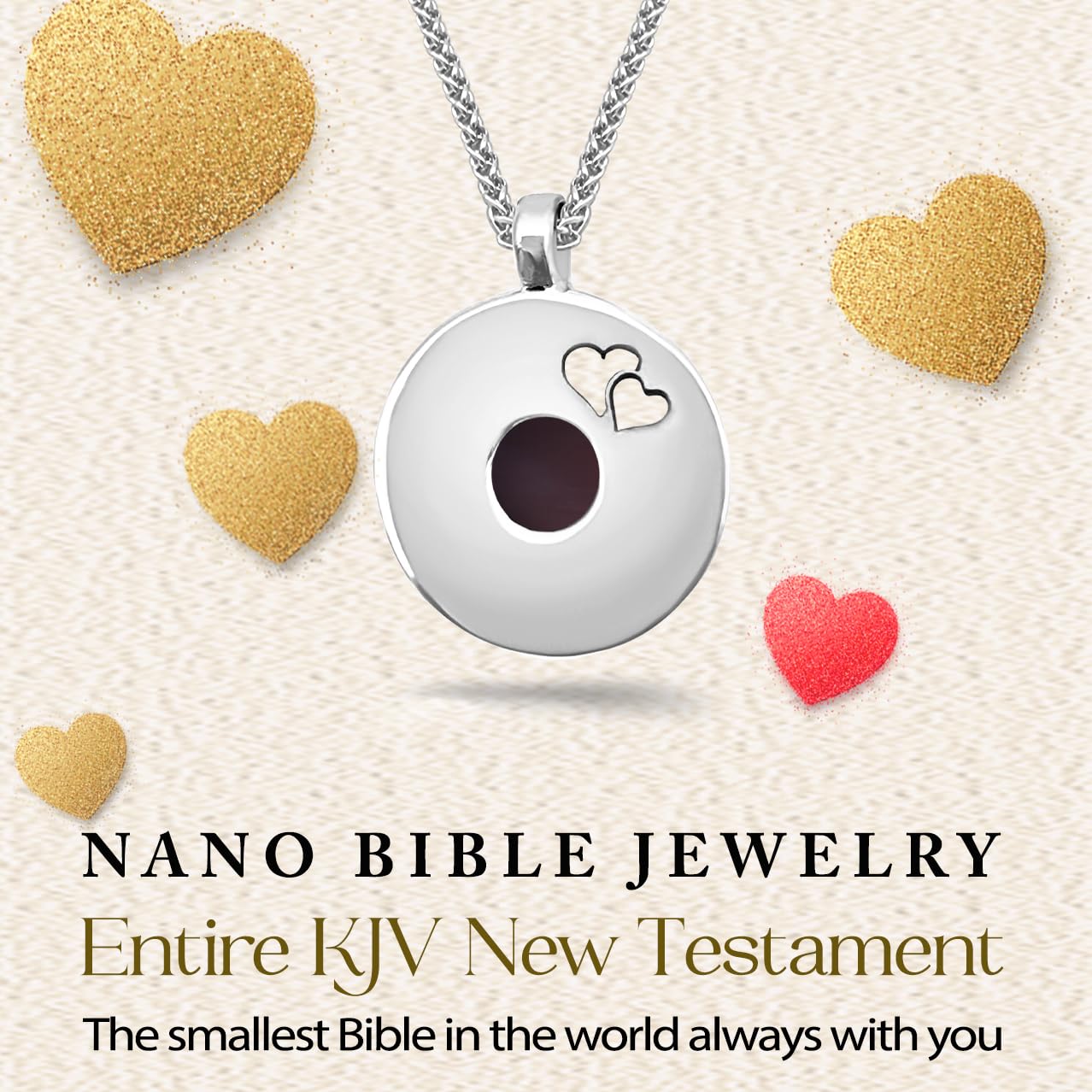 Christian Heart Necklace with Nano Bible - Women's Religious Jewelry Gift for Bible Study & Worship
