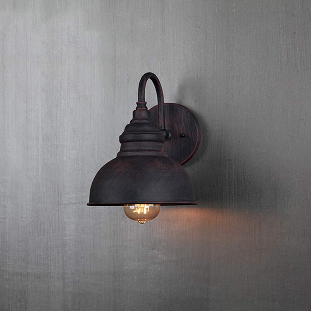 Waterproof Outdoor LED Wall Light - Retro Industrial Vintage Sconce for Living Room, Bar, Cafe - Nordic Style Indoor Lighting with Black Lampshade | Perfect for Patio, Garden, Restaurant & Bedroom Night Light