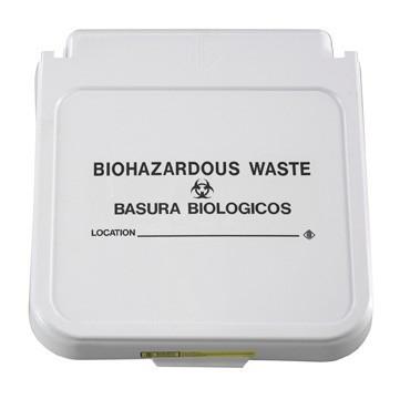 Biohazardous Waste Hamper Labels - Black Lettering, Pack of 5 - Ideal for Medical Facilities, Labs & Hazardous Waste Disposal
