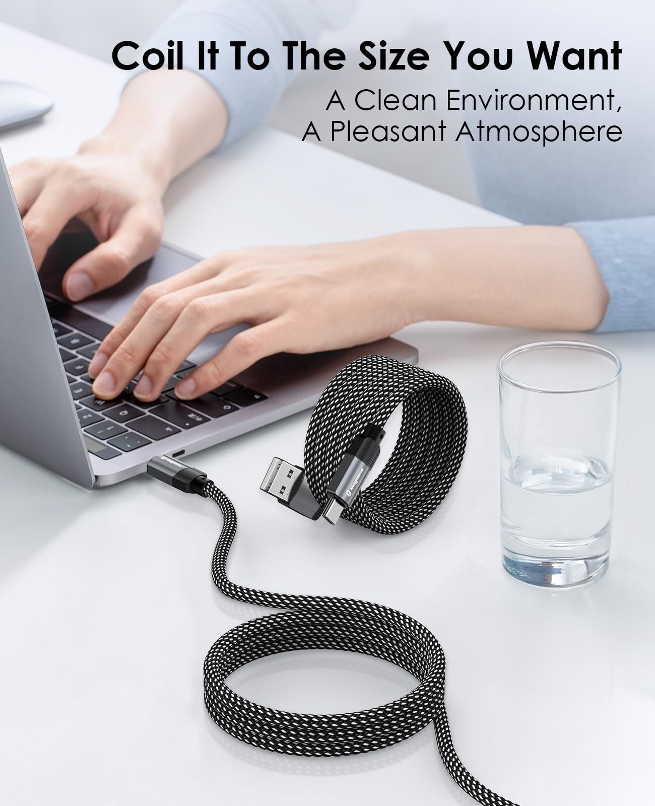 Magtame 5ft Magnetic USB A to USB C Cable - Nylon Braided Fast Charging Cord for iPhone 15 Pro Max/Plus, Samsung S23/S22, iPad & MacBook | Original Patent Design | Perfect for Travel, Office & Home Charging