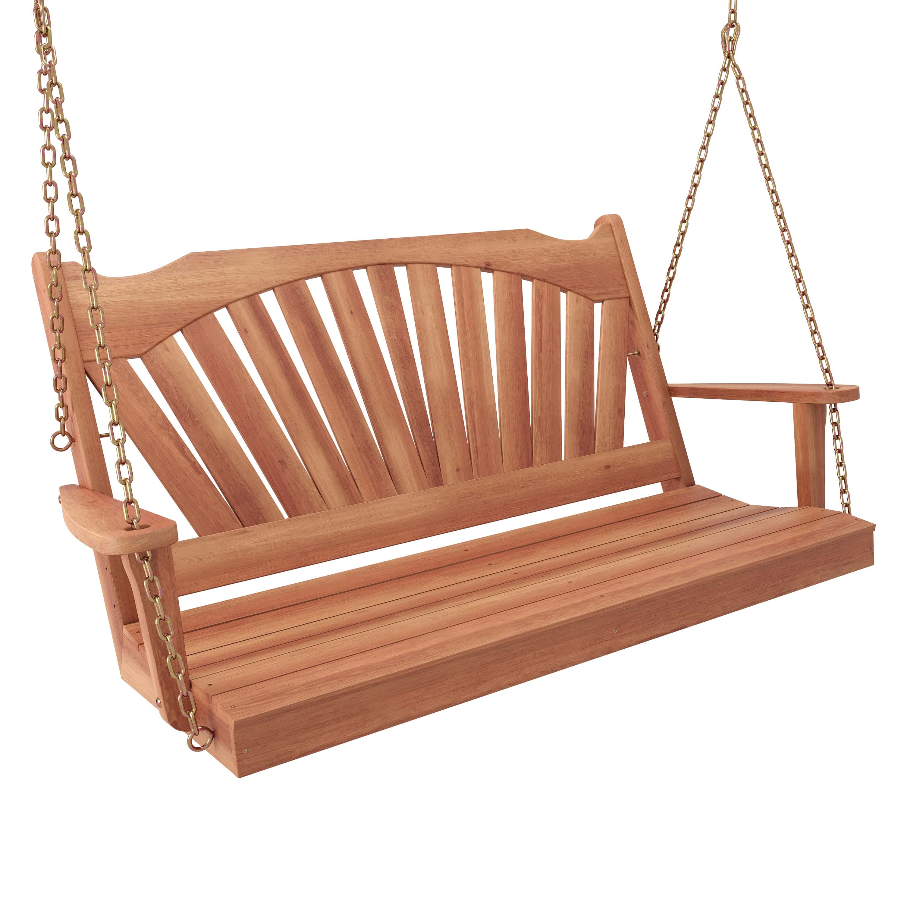 Keystone Amish Co. Sunburst Red Cedar Porch Swing - Handcrafted Outdoor Hanging Bench for Patio, Garden & Backyard Relaxation