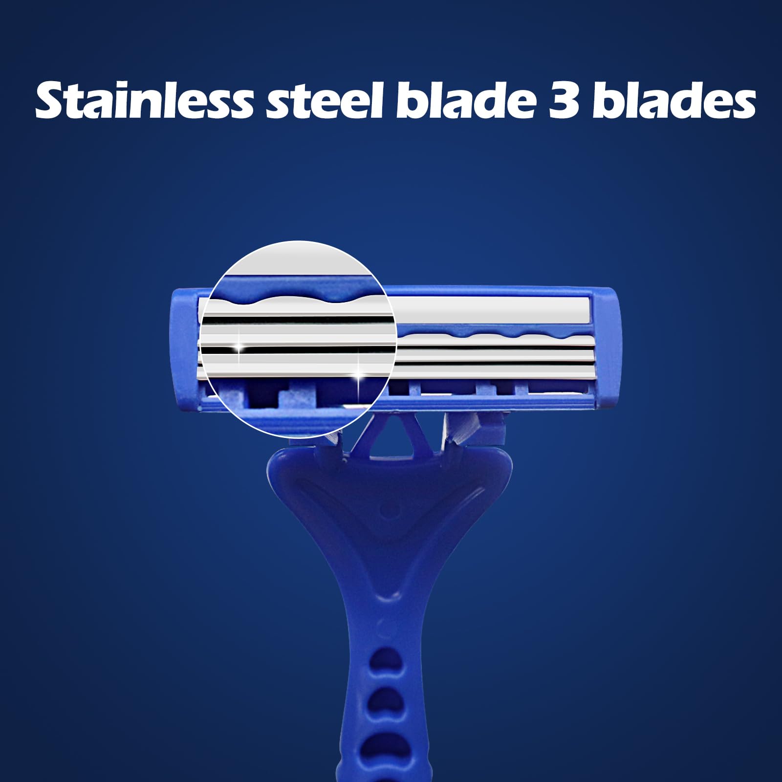 (1600 Pack) Kheoxusa 3-Blade Disposable Razors - Individually Wrapped Triple Blade Shavers for Men & Women - Bulk Razors for Travel, Hotels, Airbnb, Tattoo Shops, Barber Salons & Personal Grooming - Grey Blue