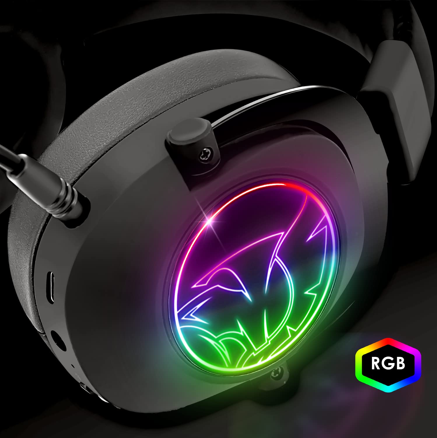 EMPIRE GAMING WarCry P-W2 Wireless Gaming Headset with Detachable Mic - 2.4GHz WiFi, RGB Lighting, Surround Sound for PS5/PS4/PC/Mac/Nintendo Switch - Perfect for Competitive Gaming & Online Streaming