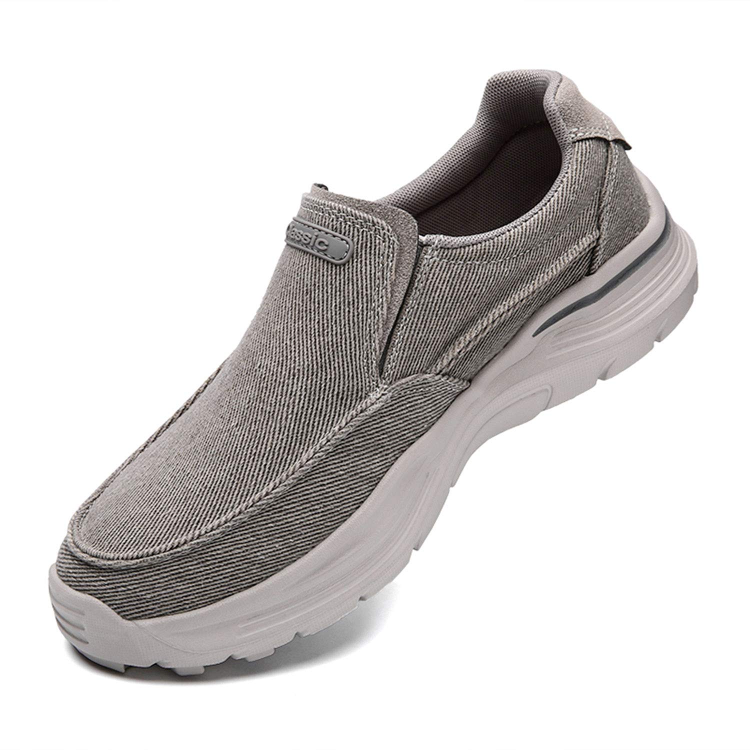 **JAMONWU Men's Slip-On Loafers - Lightweight Breathable Casual Walking Shoes for Men - Comfortable Cloth Shoes for Outdoor, Travel & Daily Wear**