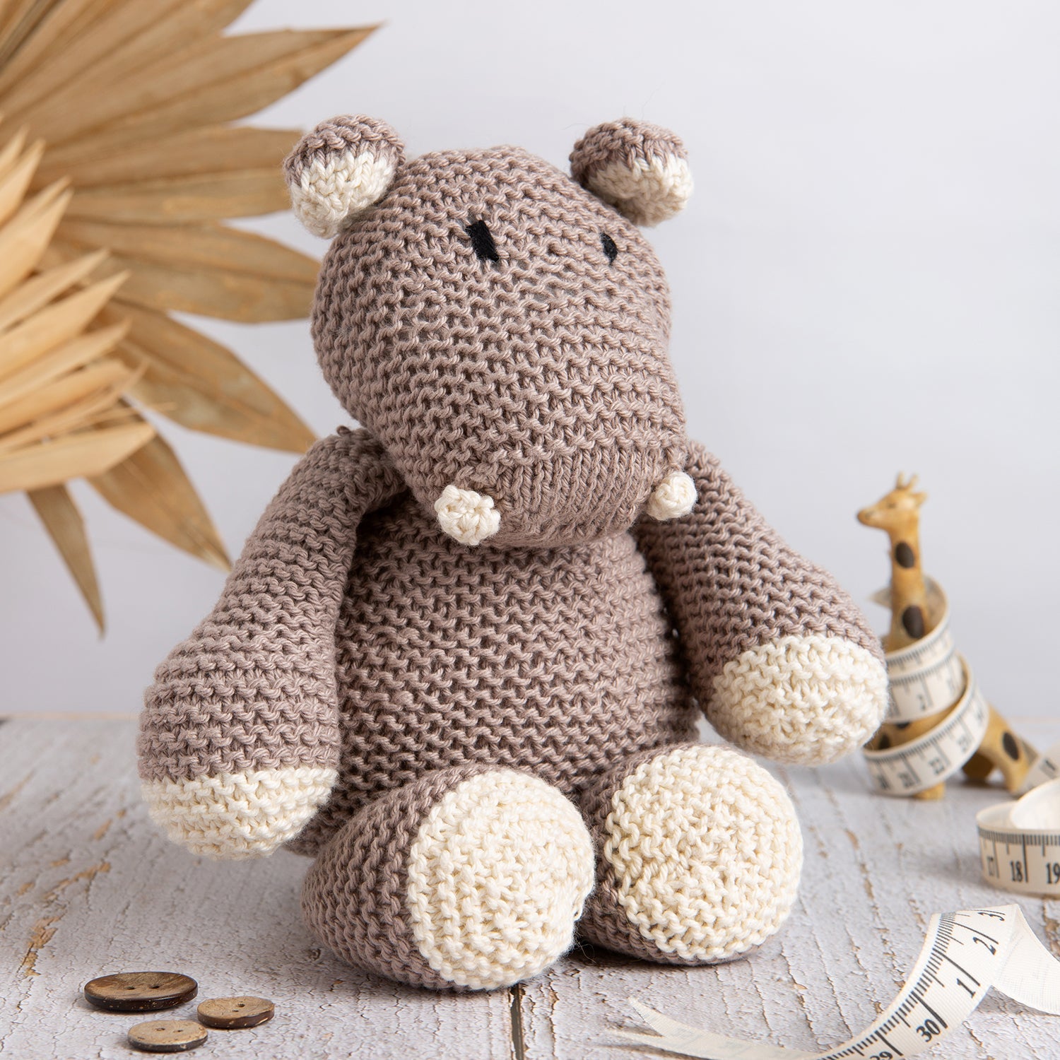 Sophia The Hippo Cotton Knitting Kit - DIY Crochet Kit for Beginners & Adults - Perfect for Gifts, Home Decor & Stress Relief