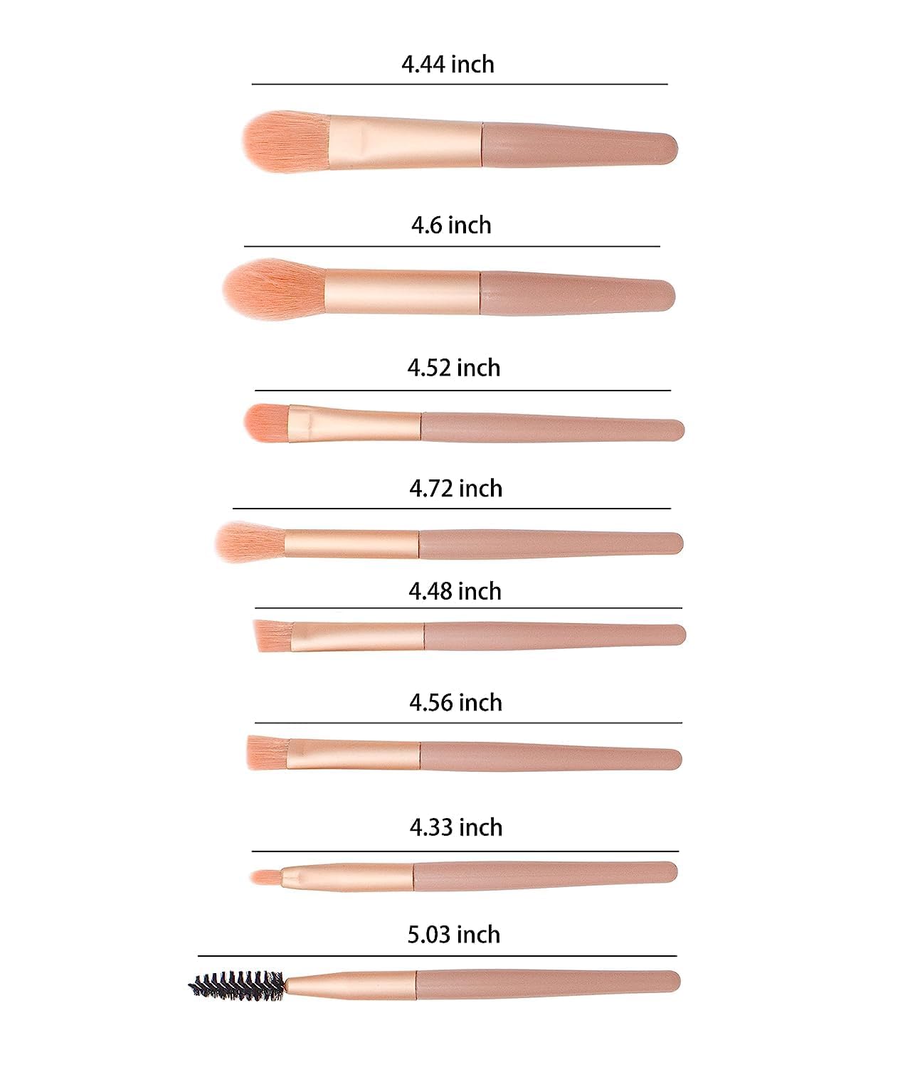 Keskriva 8PCS Makeup Brush Set for Foundation, Blush, Eyeshadow, Eyelash, Lip & Brow - Professional Cosmetic Brushes for Powder, Concealer & Makeup Application | Perfect for Travel & Daily Beauty Routine