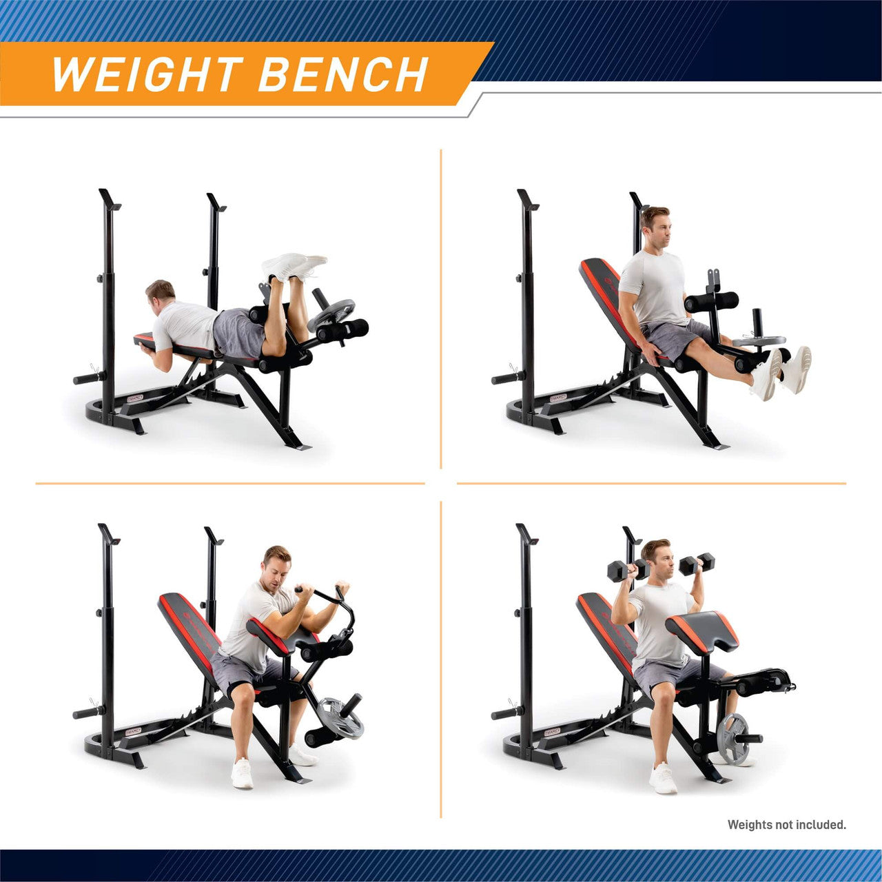 Marcy MKB-979 Olympic Weight Bench with Leg Developer – 2-Piece Home Gym Equipment for Strength Training & Fitness Workouts | Perfect for Home Gym & Personal Training