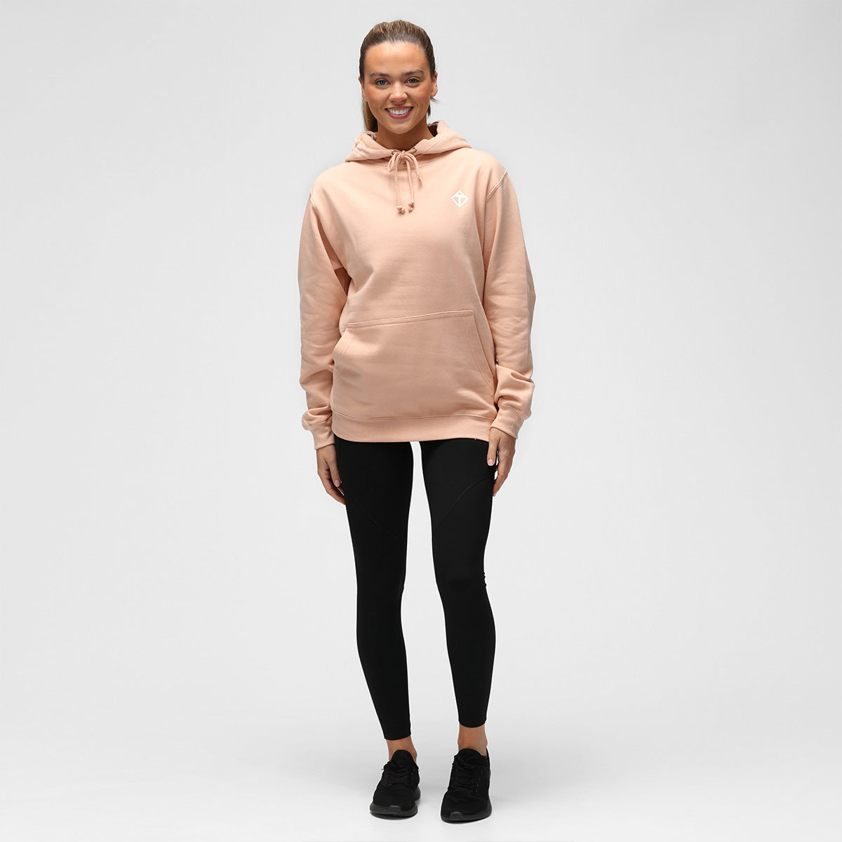 Peach Diamond Hoodie for Women - Soft & Stylish Pullover Sweatshirt - Perfect for Casual Wear, Gym, and Outdoor Activities