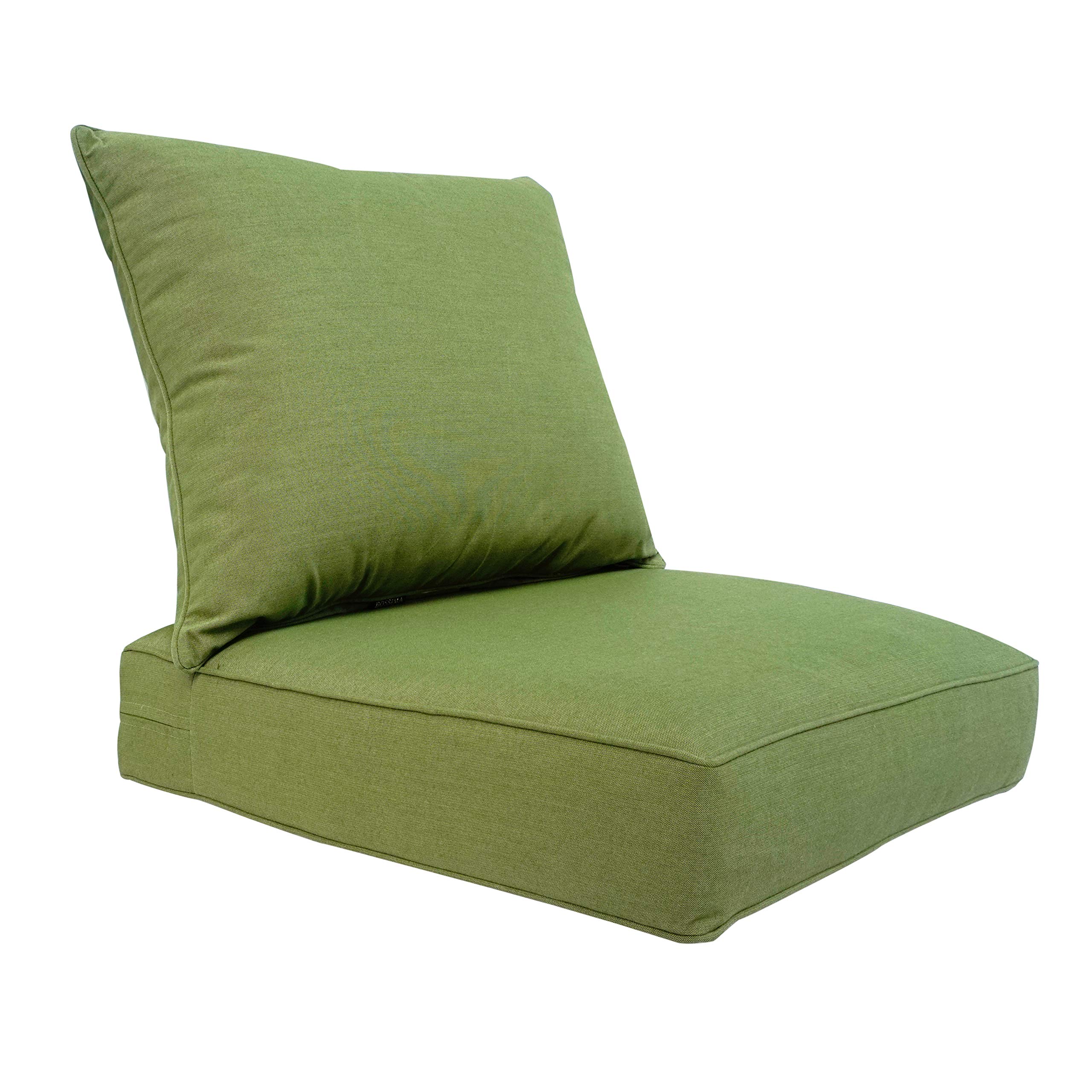BOSSIMA Outdoor Patio Cushions - Deep Seat Chair Cushions with Sunbrella Fabric, Grass Green - Perfect for Garden, Poolside & Patio Furniture