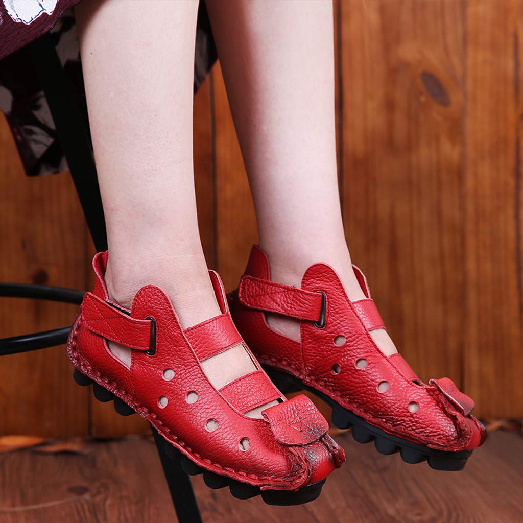 Women's Summer Casual Flat Sandals - Soft Sole Breathable Hollow Design for Walking, Beach & Outdoor Activities