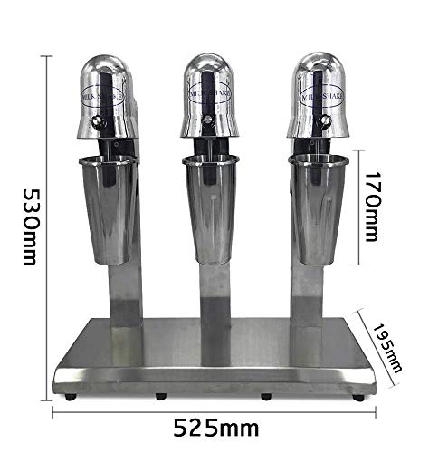 540W Commercial Milk Shaker Machine - Stainless Steel 3-Head Drink Mixer with Cup for Milk Tea & Smoothies (18000 RPM, 110V) - Perfect for Bubble Tea Shops, Coffee Houses & Home Bars