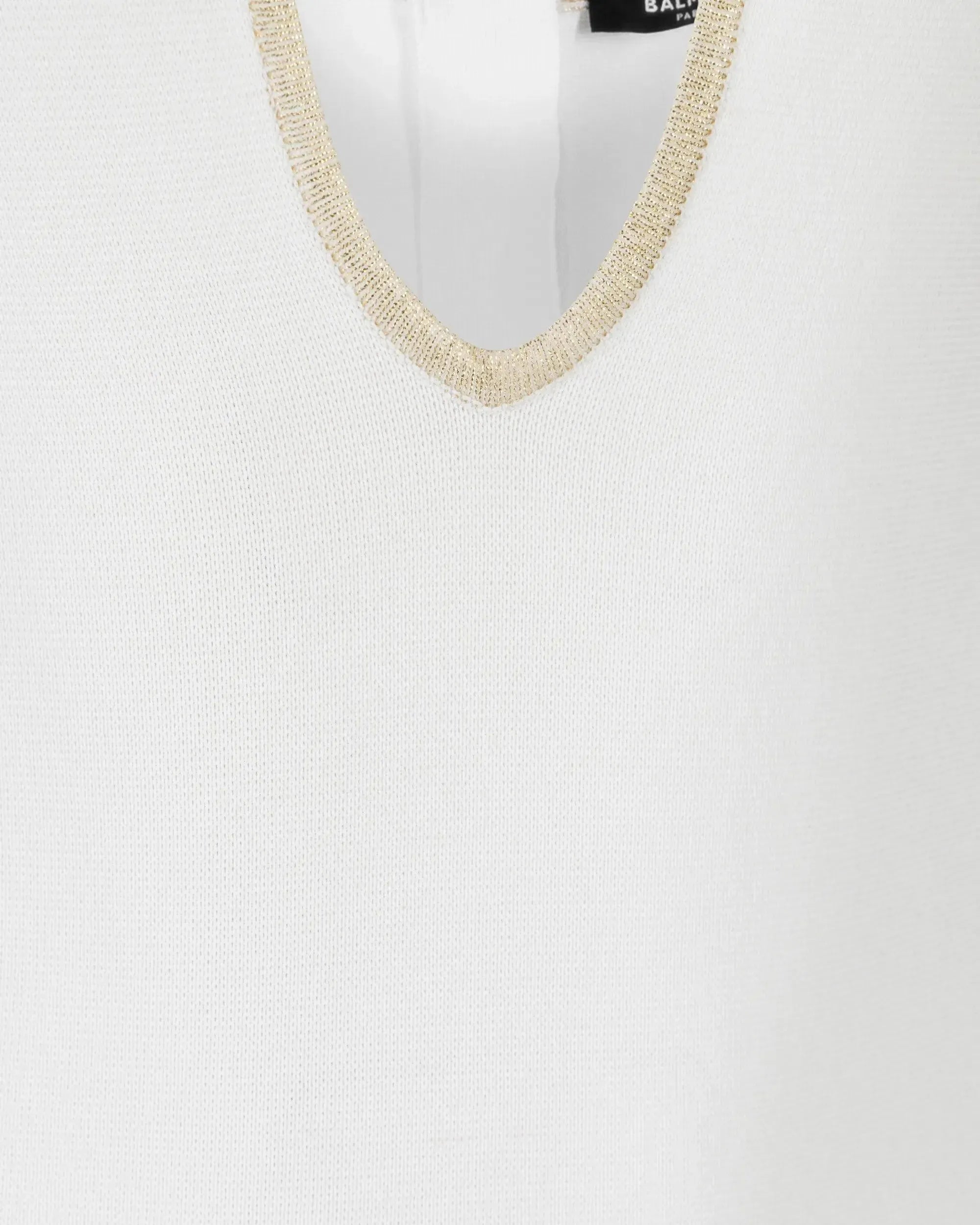 Elegant Gold Trim Halter Neck Knit Mini Dress for Women | Summer Party, Date Night & Beach Outfit