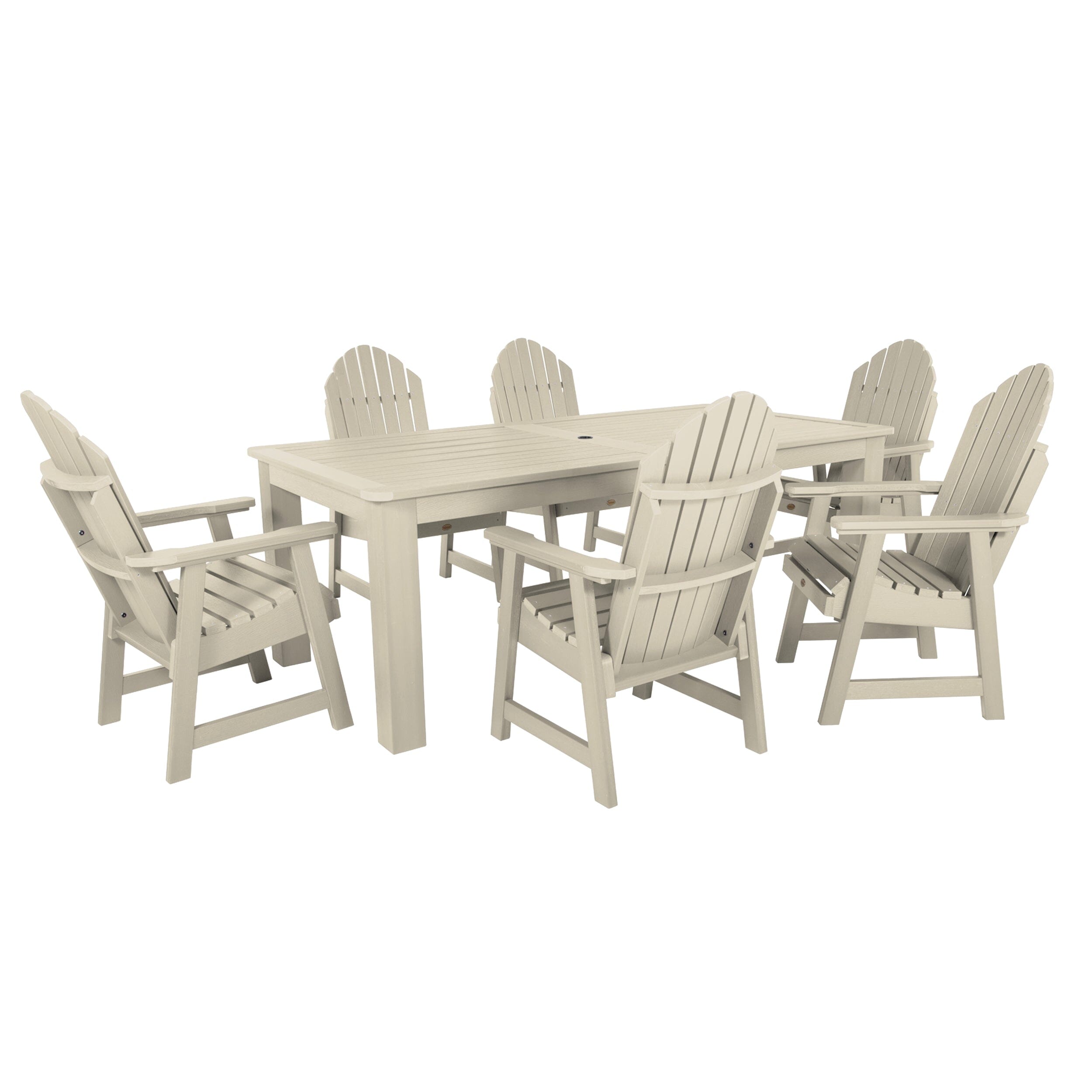 Premium Hamilton 7-Piece Outdoor Dining Set 42x84 Inches - Patio, Garden, Backyard Furniture for Dining & Entertaining