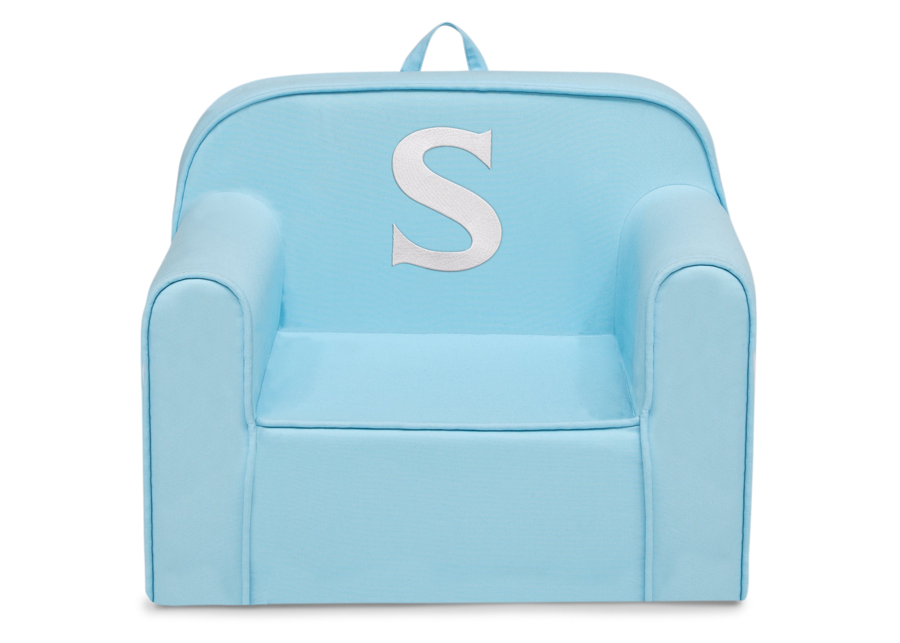 Personalized Monogram Light Blue Cozee Chair - Custom Plush Recliner for Living Room, Nursery & Office - Cozy Reading & Relaxation Seat