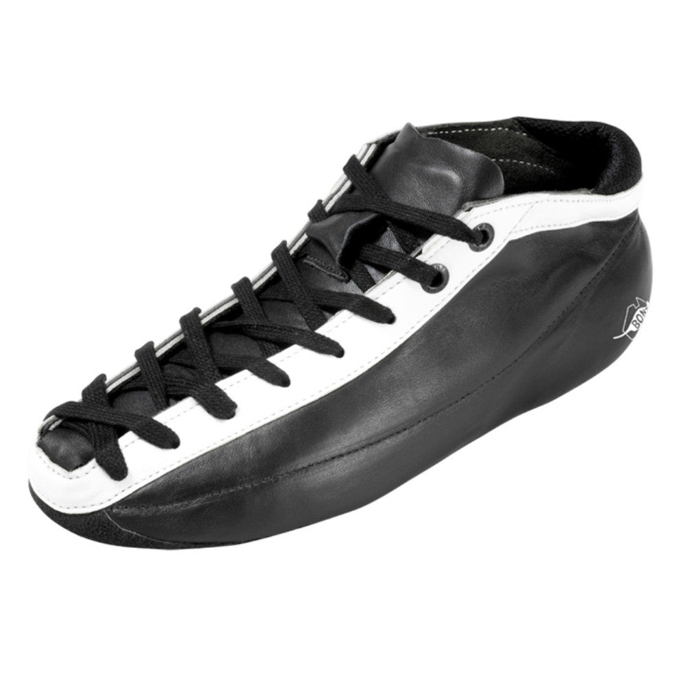 Bont Quad Racer V1 Speed Skating Boots - Premium Microfiber Black Design for Competitive Roller Derby & Indoor Skating - Perfect for Professional Athletes and Training Sessions