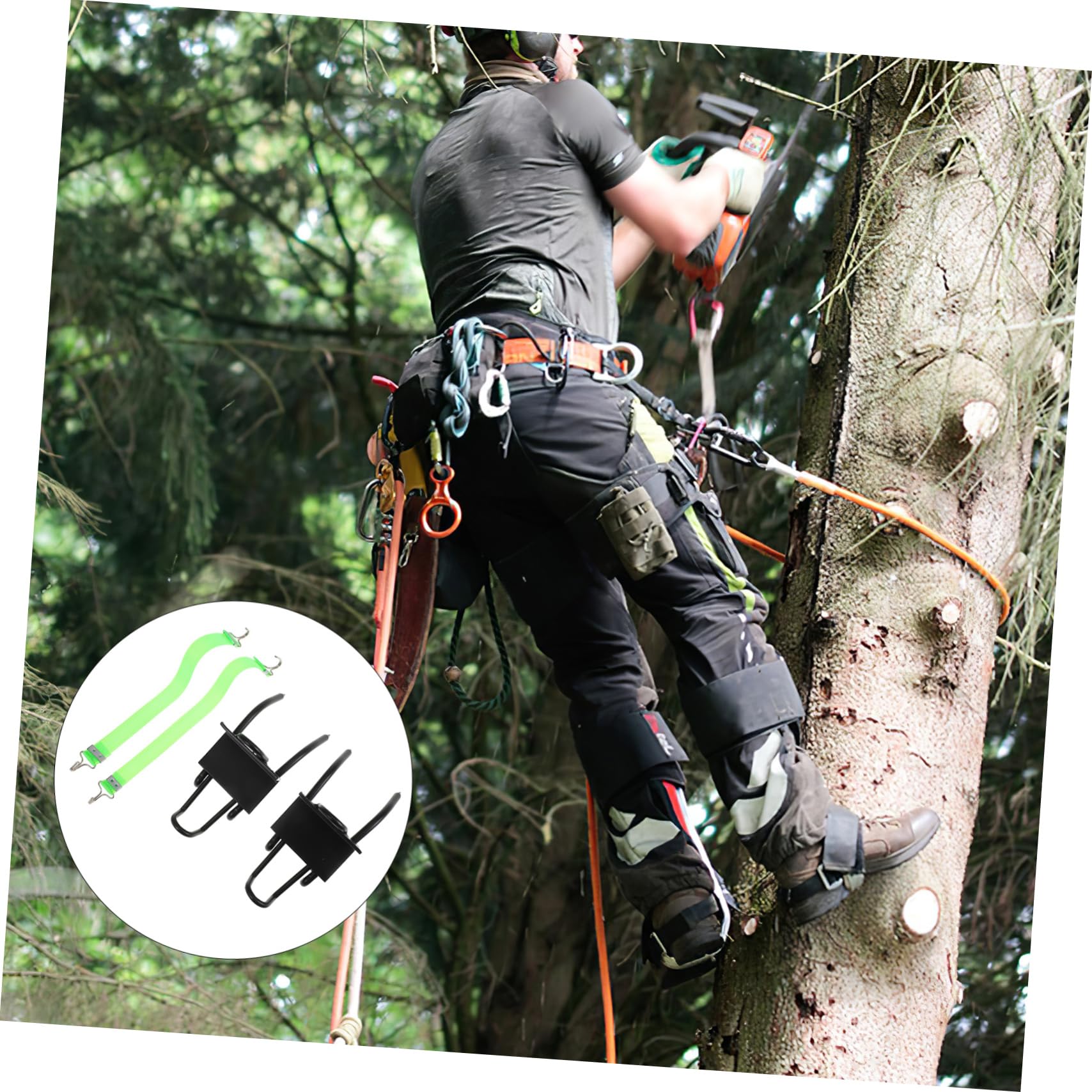 SUPVOX Professional Tree Climbing Spikes for Arborists & Electricians - Heavy Duty Steel Climbing Gear with Comfortable Straps - Perfect for Tree Trimming, Utility Work & Outdoor Climbing