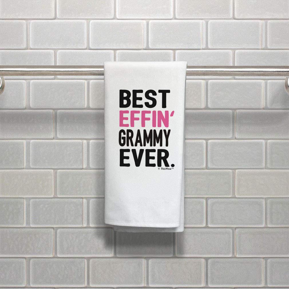 Best Effin Grammy Ever - Funny Grandma Kitchen Hand Towel - Perfect Gift from Grandkids - Absorbent Tea Towel for Cooking, Baking & Dish Drying