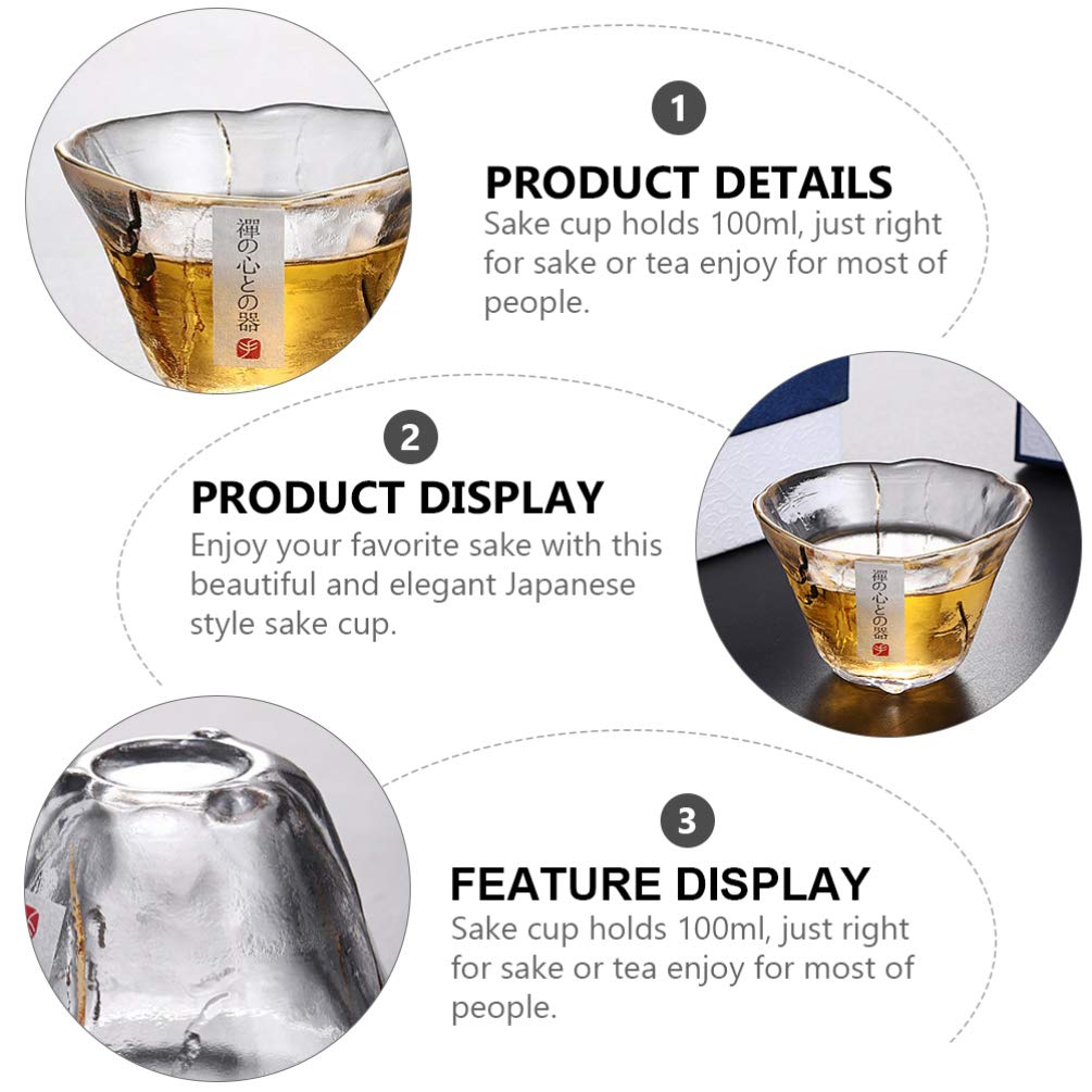 Premium Japanese Glass Sake Cups Set - 4pcs 70ml Traditional Hot Sake Glasses for Tea, Wine & Water - Perfect for Home Dining, Japanese Restaurants & Gift Giving