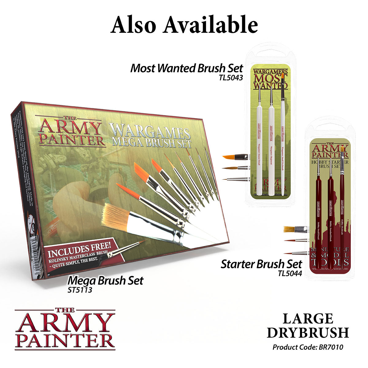 Wargamer Brush - Large Drybrush for Miniature Painting & Tabletop Gaming - Perfect for Warhammer, D&D, and Model Detailing