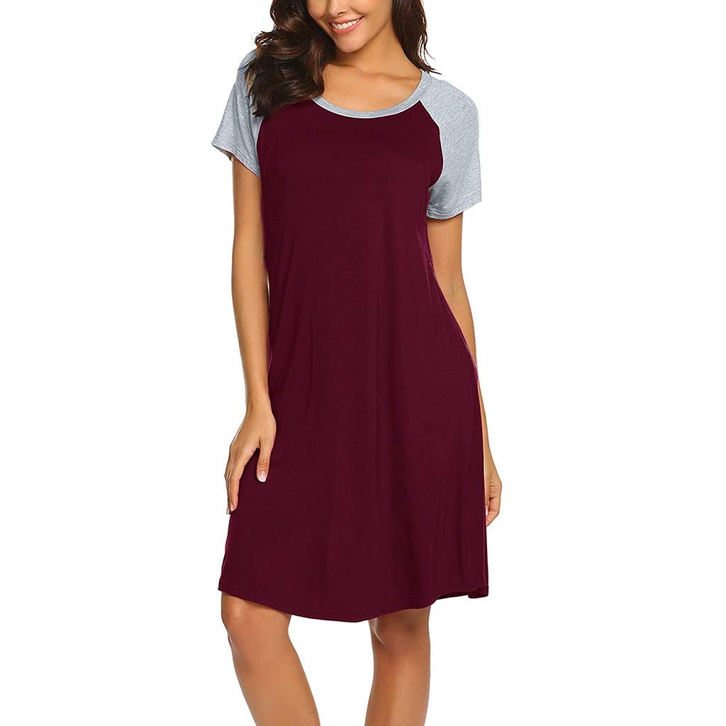 Kelon Women's Maternity Nightgown - Soft Nursing Sleep Dress for Pregnancy & Breastfeeding (Grey) | Comfortable Maternity Nightshirt for Sleeping, Lounging & Nursing at Home