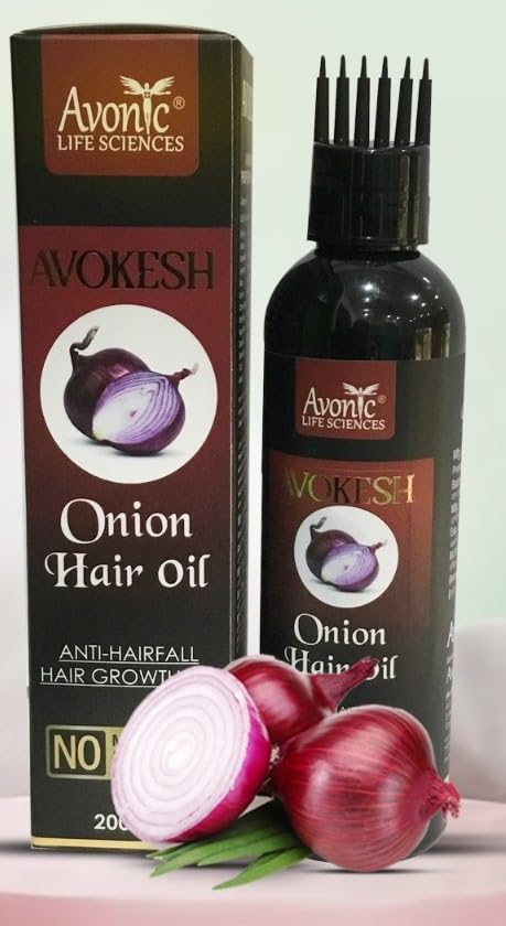 Avokesh Onion Hair Oil for Hair Growth & Thickness - Natural Treatment for Hair Loss & Dandruff - Perfect for Daily Hair Care & Scalp Nourishment
