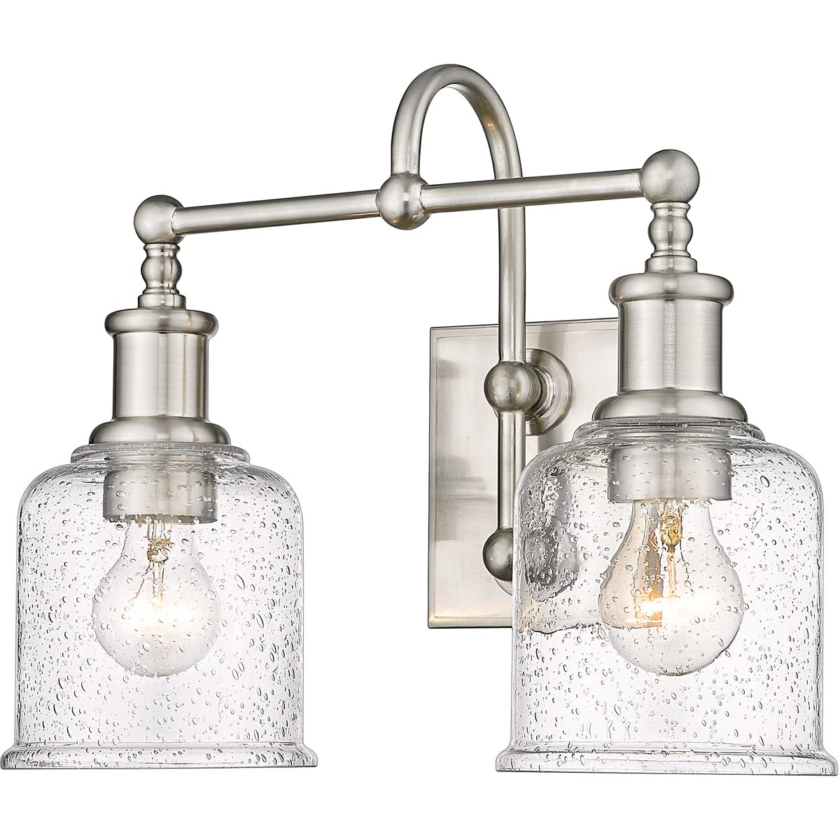 Z-Lite 2-Light Vanity Light Fixture 734-2V-BN - Modern Bathroom Lighting for Mirror & Vanity Areas, Perfect for Home & Hotel Decor