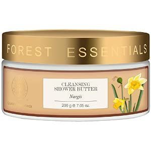 Forest Essentials Nargis Cleansing Shower Butter 200g - Luxurious Body Wash for Dry Skin | Hydrating & Nourishing Shower Cream | Perfect for Spa Days & Relaxing Bath Time
