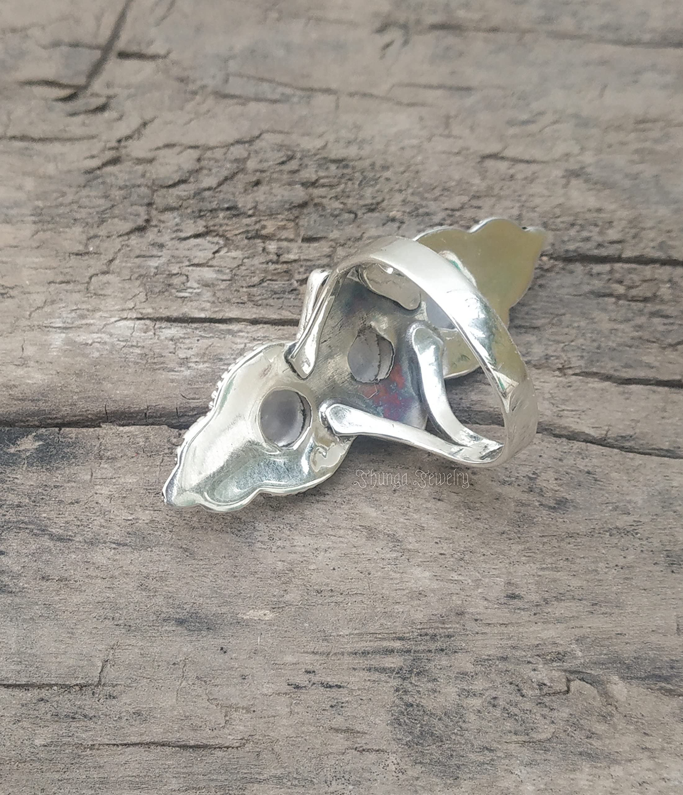 Genuine Rainbow Moonstone Ring - 925 Sterling Silver Statement Ring with Blue Flash, Three Stone Design for Women | Perfect for Weddings, Parties & Everyday Elegance