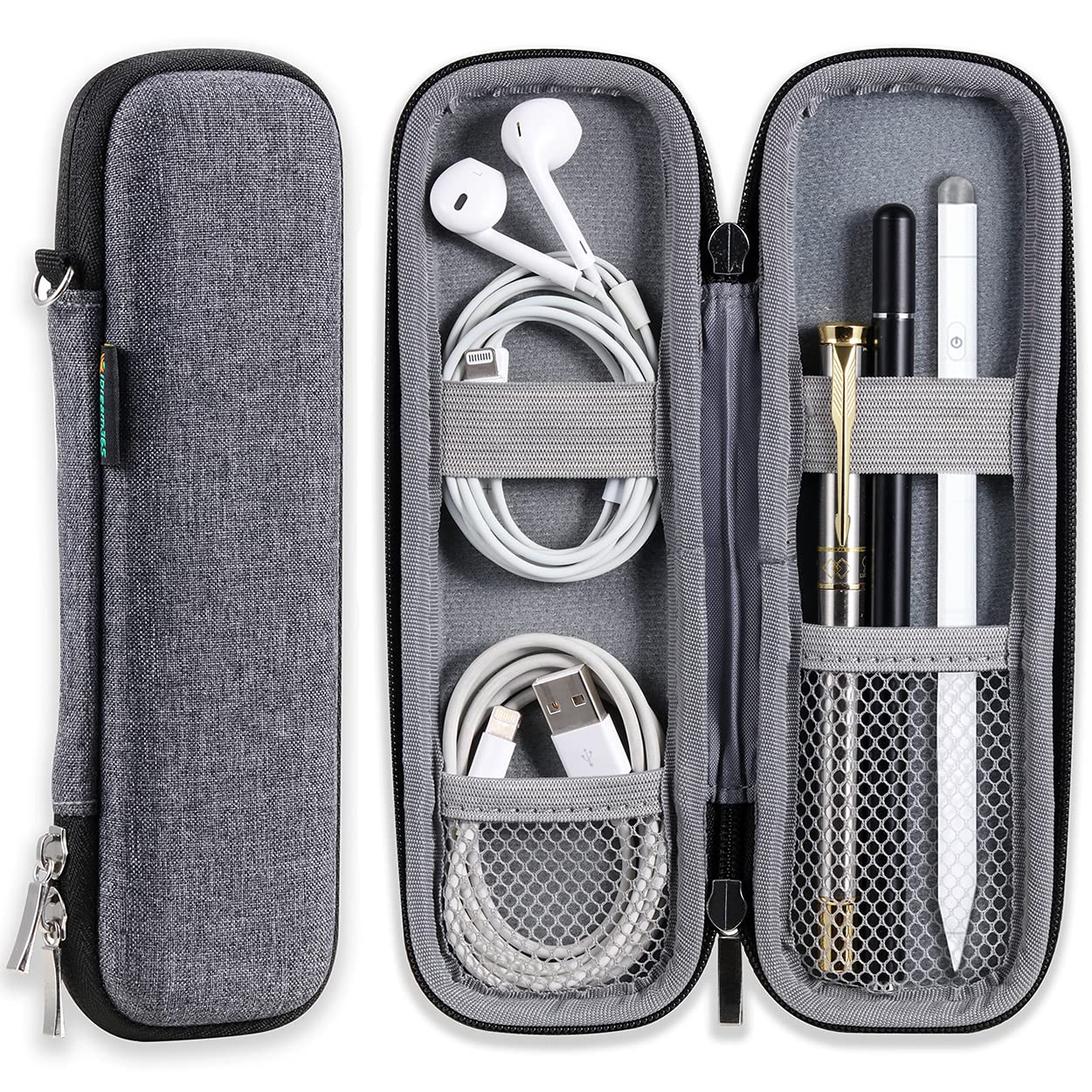 iDream365 Small Pencil Case Holder - Premium Hard Pen Organizer for Executive Fountain Pens, Ballpoint Pens & School Supplies (Grey) - Perfect for Office, School & Travel Organization