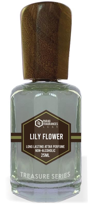 Parag Fragrances Lily Flower Attar 25ml - Natural Long Lasting Perfume Oil for Men | Treasure Series | Alcohol-Free Ittar for Pooja, Worship & Daily Wear | Floral Scent for Meditation, Special Occasions & Gift Giving