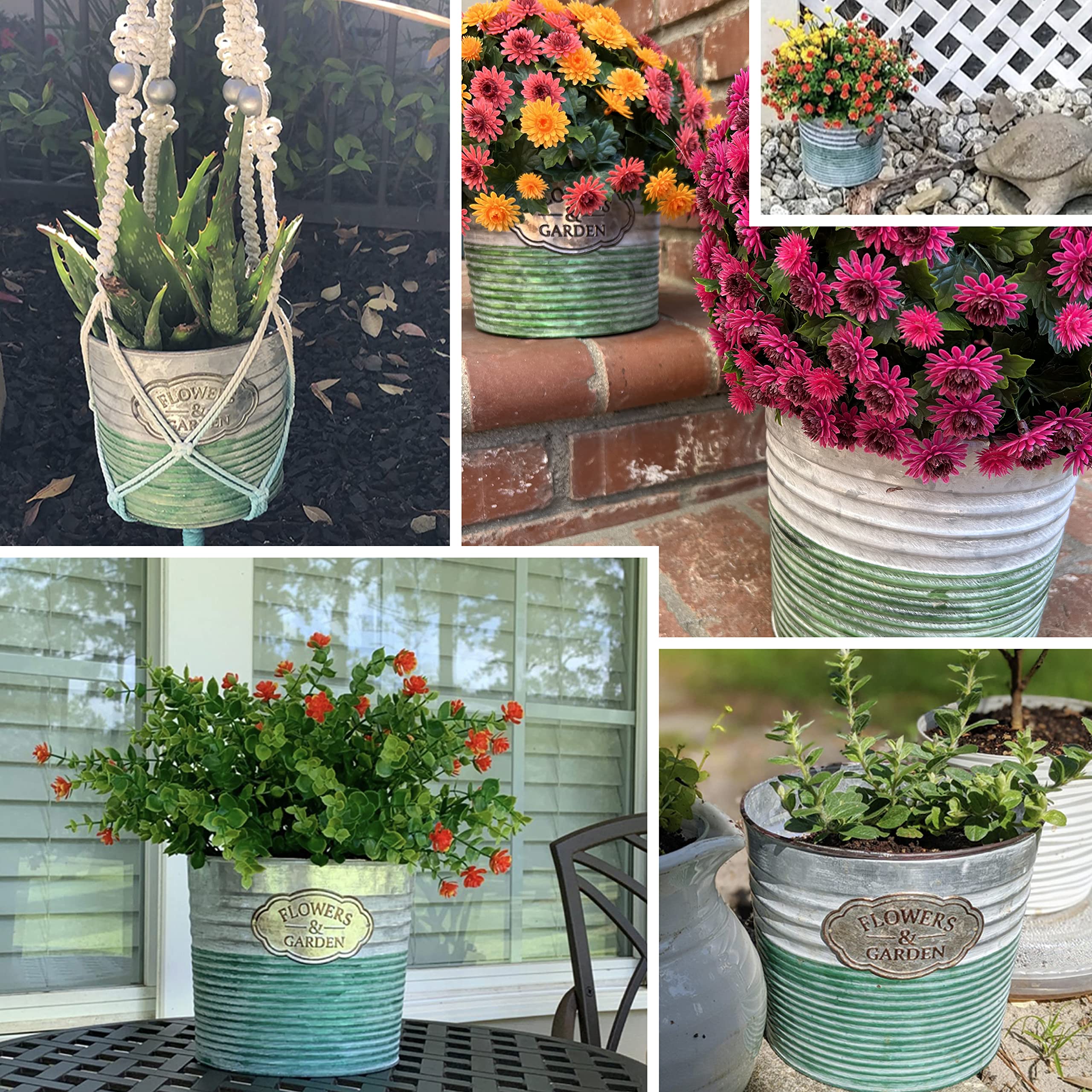 Allgala 9-Inch Galvanized Planter Pot for Indoor & Outdoor Plants - Rust-Resistant Flower Pot for Home Garden, Patio, Balcony Decor | Perfect for Succulents, Herbs & Small Plants