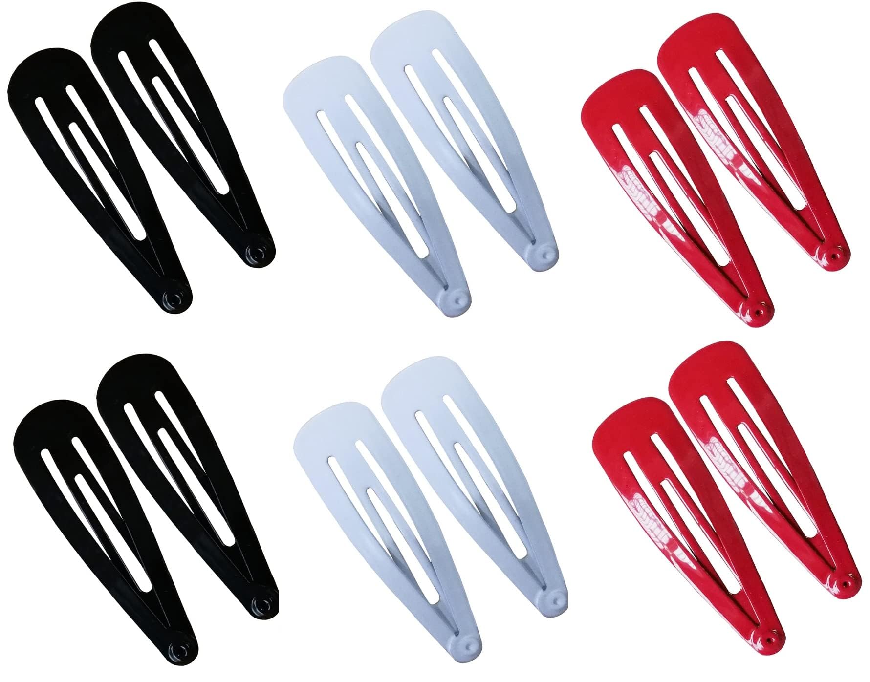 Rexulti No Slip Metal Hair Clips for Women & Girls - Tic Tac Hairpins, Snap Hair Pins, Barrettes for Styling - Perfect for School, Work, Parties & Everyday Use (White)